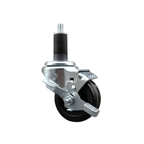 3'' Phenolic Swivel 1-1/4'' Expanding Stem Caster with Brake